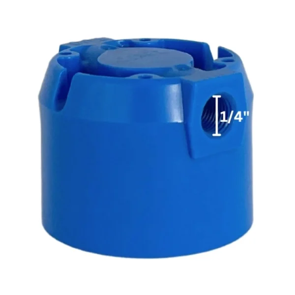 Valved Shut-Off Head For Q Series - Blue